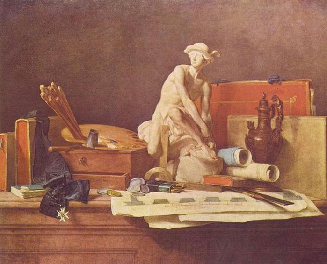 Jean Simeon Chardin Die Attribute der Kunste und die Belohnungen, die ihnen gewahrt werden Germany oil painting art